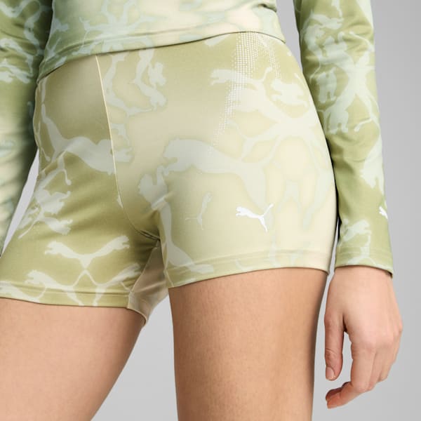 DARE TO Women's All-Over Print 3" Tights, Pistachio Green-AOP, extralarge
